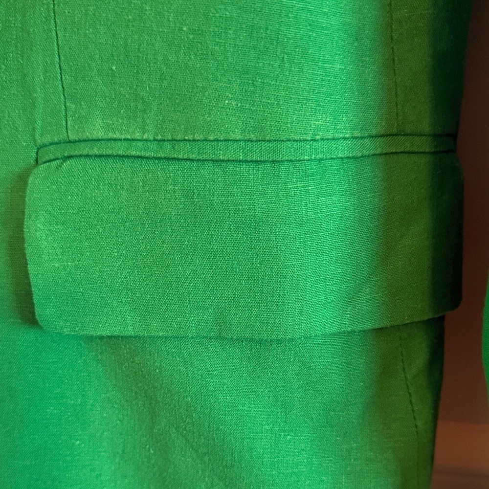Alex Marie Romi Stretch Linen Blend Long Sleeve Coordinating Button Front Blazer - Picture 10 of 12